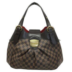 Louis Vuitton Sistine Shoulder Bag Damier Ebene Brown Leather